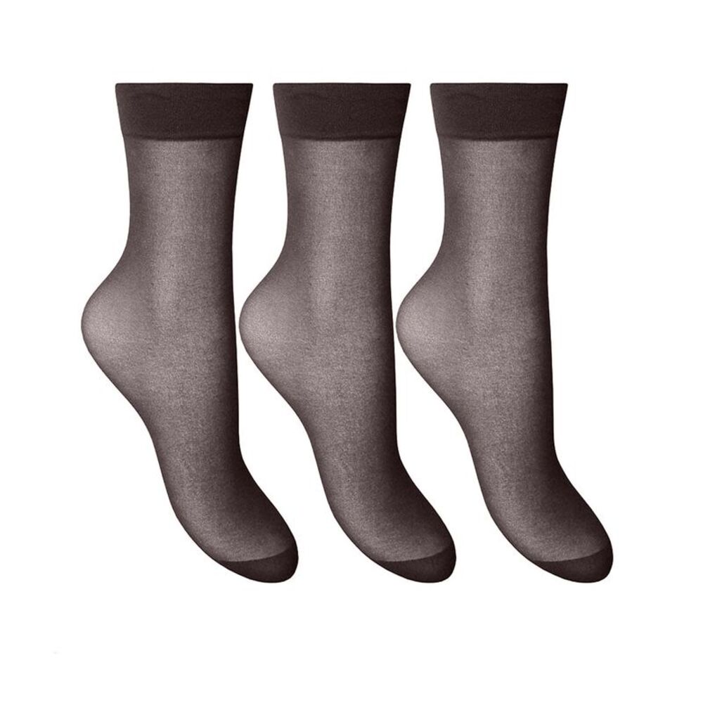 Joanna Gray Womens/Ladies Anklets (3 Pairs) / Barley Black